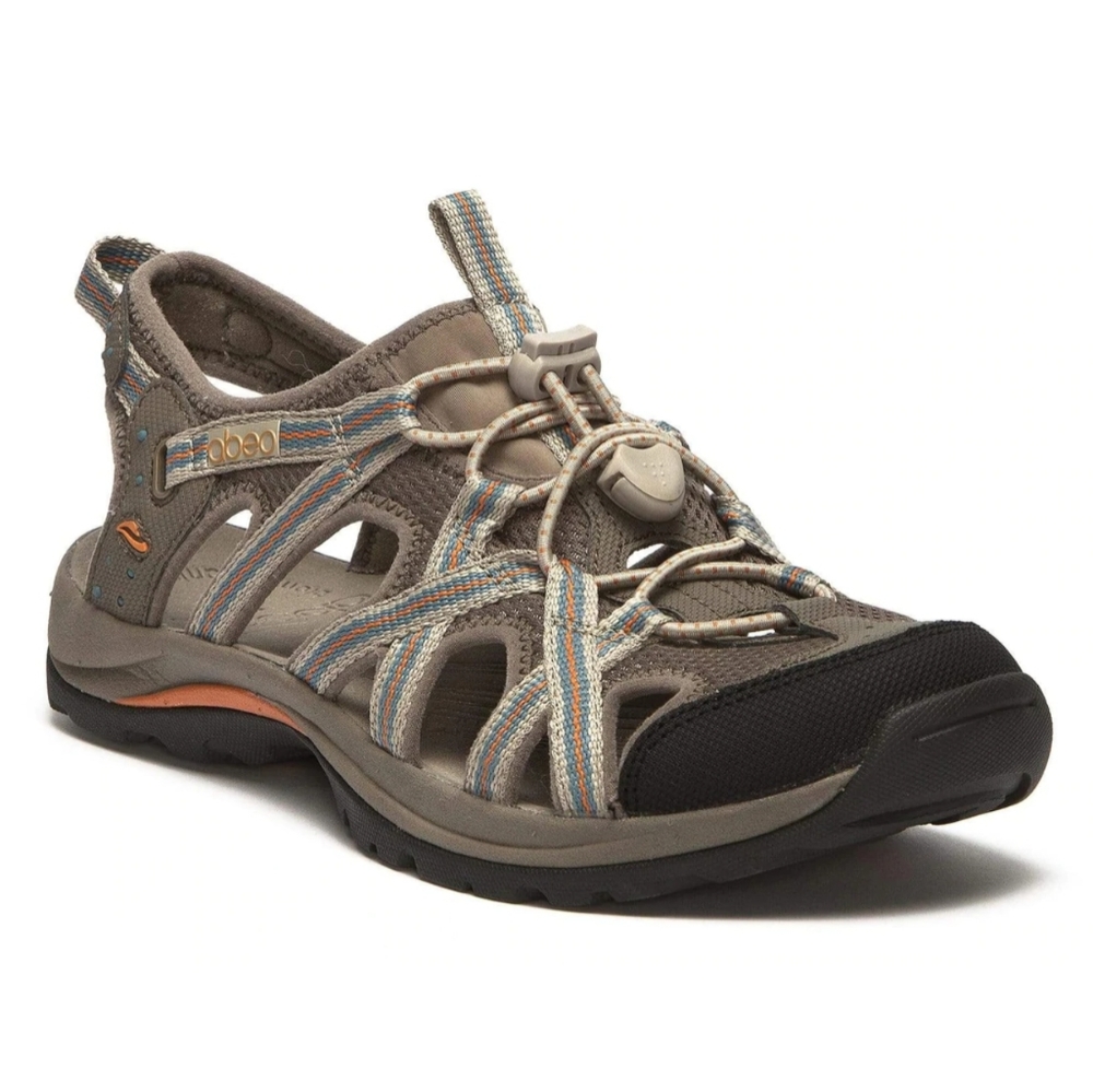 Abeo Brown and Tan Women's Closed Toe Outdoor Hiking Walking Sandals Size 6